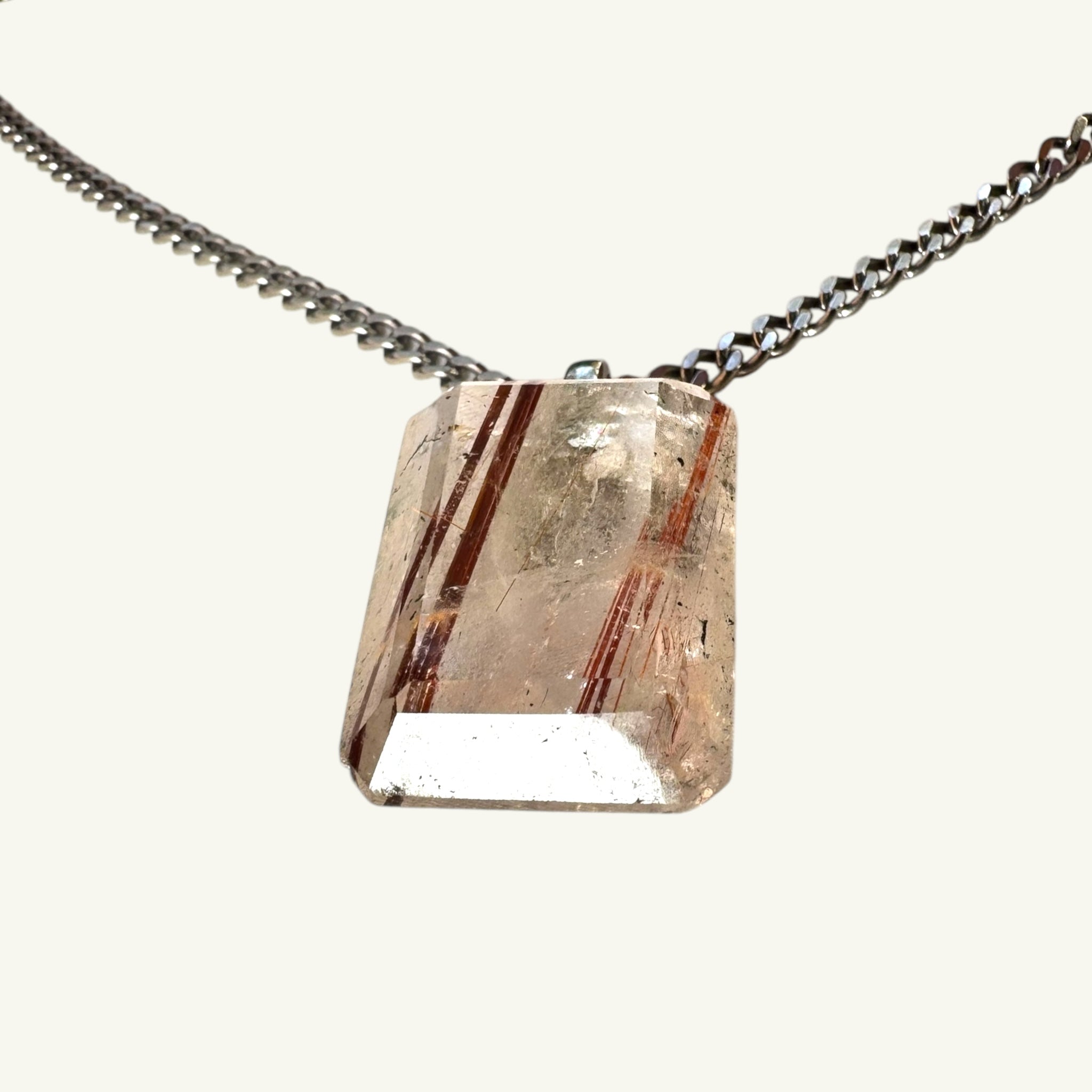 Collana quarzo rutilato 30x20 mm Sharifa Crystals